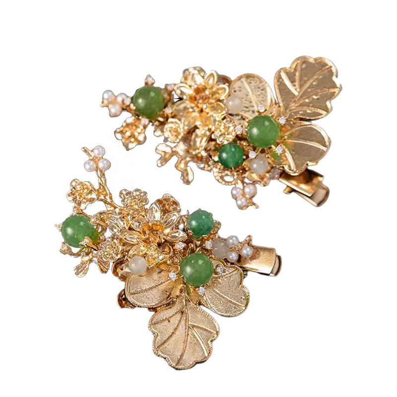 Popularna rasprodaja kineske kopče za kosu Vintage dodaci za kosu vjenčane mladenke Zlatna cvjetna ukosnica Headpeice Retro djevojački Hanfu nakit za kosu