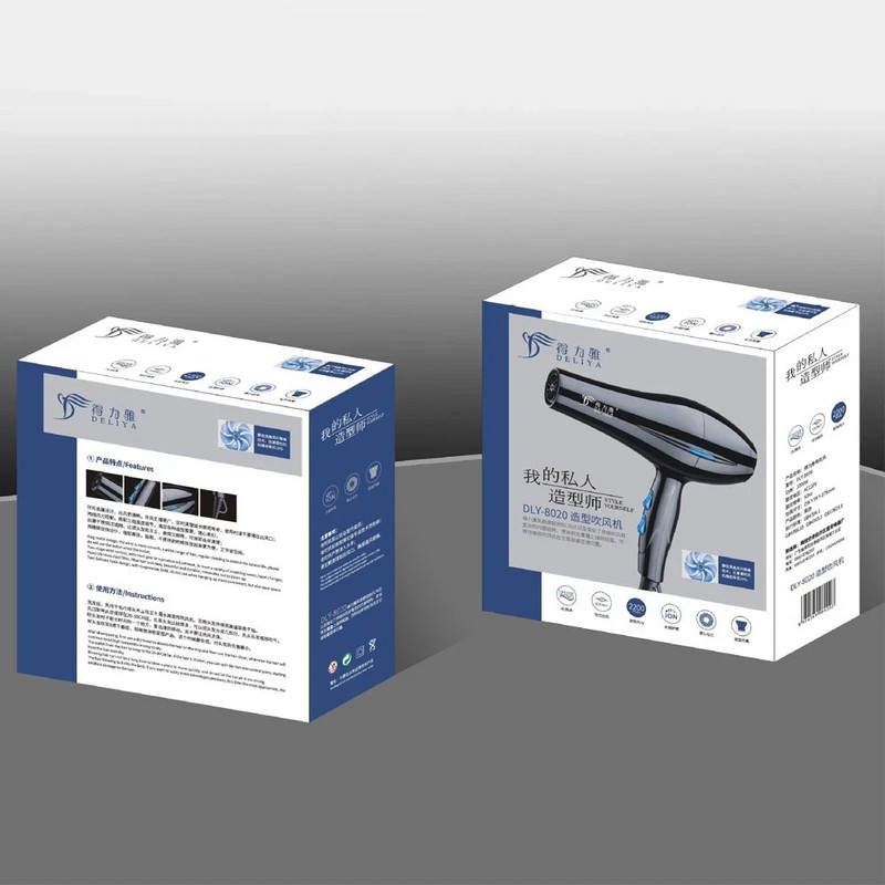 Πιστολάκι μαλλιών 2200W Επαγγελματικό Ισχυρό Στεγνωτήρα Μαλλιών Γρήγορη θέρμανση Ζεστό και Κρύο Ρύθμιση Πιστολάκι ιονικού αέρα με συλλογή αέρα