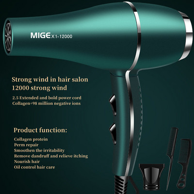 2200w velike snage salonske klase brzo sušeće sušilo za kosu 12000 vjetar antistatički bas smanjenje buke Preporuka kućnog frizerskog salona