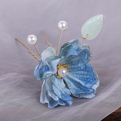 Haldja juuksenõelad Lilledega pulmajuukseaksessuaarid naistele Pärlililled U-kujulised juukseklambrid Kahvlid Pruudi tiaarad peakatte ehted