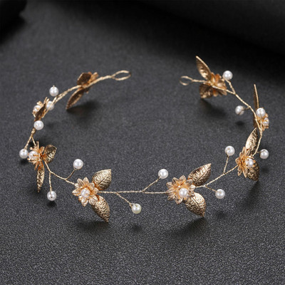 Pruudi juuksepael Leht Godlden Juukseehted Pärlipea ja Tiaras Naiste Peopeakatted Pulmad Juuste Aksessuaarid Kingitused Juukseehted