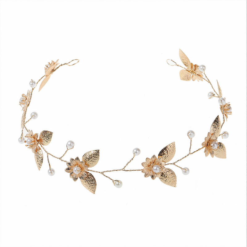 Pruudi juuksepael Leht Godlden Juukseehted Pärlipea ja Tiaras Naiste Peopeakatted Pulmad Juuste Aksessuaarid Kingitused Juukseehted