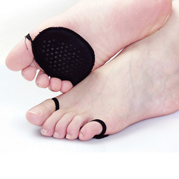 1 чифт ултрамеки възглавнички за предната част на крака с отворени пръсти Невидима гъбена подложка за крака Протектори за обувки с висок ток (черен)