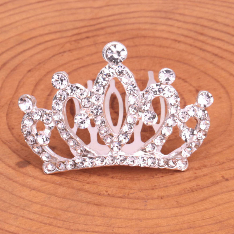 Merginos Tiaros Plaukų segtukai Vestuviniai plaukų aksesuarai Vaikams Mieli Sidabriniai Mažos Karūnėlės Gimtadienio vakarėlis Vaikams Bobby Pins Plaukų Papuošalai