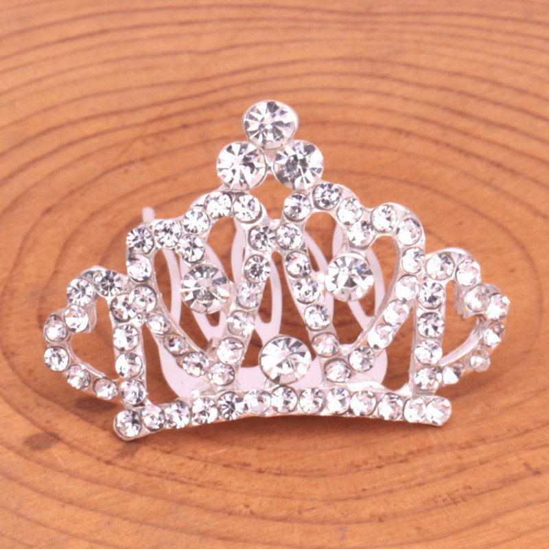 Merginos Tiaros Plaukų segtukai Vestuviniai plaukų aksesuarai Vaikams Mieli Sidabriniai Mažos Karūnėlės Gimtadienio vakarėlis Vaikams Bobby Pins Plaukų Papuošalai