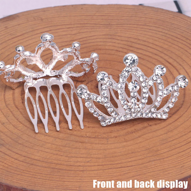 Merginos Tiaros Plaukų segtukai Vestuviniai plaukų aksesuarai Vaikams Mieli Sidabriniai Mažos Karūnėlės Gimtadienio vakarėlis Vaikams Bobby Pins Plaukų Papuošalai
