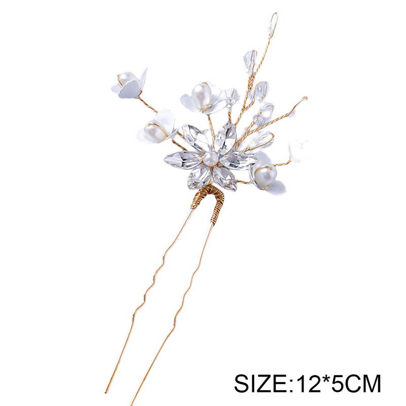 Λουλούδι φουρκέτες Γάμος Αξεσουάρ για τα μαλλιά Κοριτσίστικα λουλούδια μαργαριτάρια κλιπ για τα μαλλιά πιρούνια Μόδα κρυστάλλινα κεφαλή Νύφη Τιάρα Μαλλιά Κοσμήματα