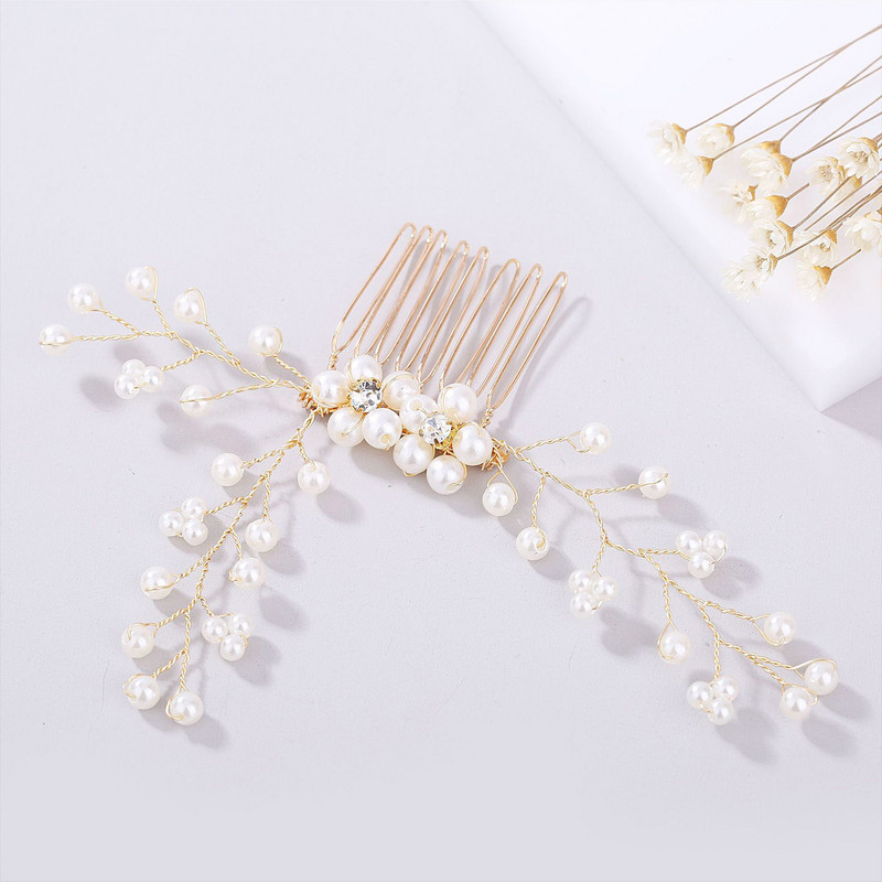 Pruudi juuksekamm pulmajuukse aksessuaarid naistele pärlikristallidest juuksenõelad, moepeod juuksenõelaklambrid, ehted, võlukroonid