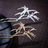 Bamboo Leaves Hair Sticks Μεταλλικά Κινεζικά αξεσουάρ μαλλιών Hanfu για Womrn Ancient Girls φουρκέτες Chopsticks Απλά κοσμήματα μαλλιών