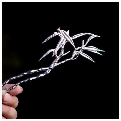 Bamboo Leaves Hair Sticks Μεταλλικά Κινεζικά αξεσουάρ μαλλιών Hanfu για Womrn Ancient Girls φουρκέτες Chopsticks Απλά κοσμήματα μαλλιών