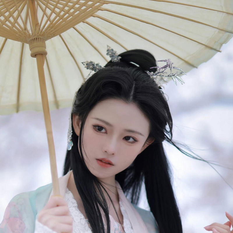 Bamboo Leaves Hair Sticks Μεταλλικά Κινεζικά αξεσουάρ μαλλιών Hanfu για Womrn Ancient Girls φουρκέτες Chopsticks Απλά κοσμήματα μαλλιών