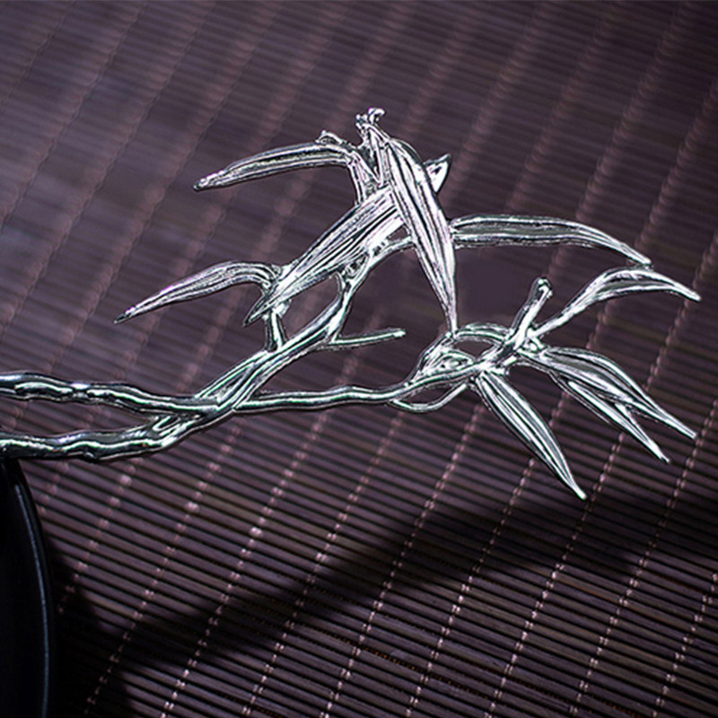 Bamboo Leaves Hair Sticks Μεταλλικά Κινεζικά αξεσουάρ μαλλιών Hanfu για Womrn Ancient Girls φουρκέτες Chopsticks Απλά κοσμήματα μαλλιών