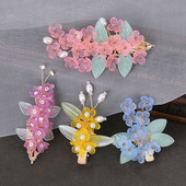 Naiste juukseklambrid küljel Juuksenõelad Pruudi peakate akrüülist lillekujuline sulamist tiaaras tüdrukute pidu igapäevane peakate moeehted