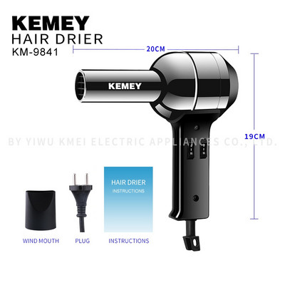 Kemei professionaalne salongi föön koos kontsentraatoriga 2 kuumutuskiirust juuksurile, 4000 W suure võimsusega kerge metallist korpus