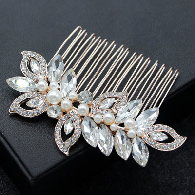 Rhinestone Leaf Juuksevahetükk Kammid Pulmapidu Kuupäev Külgkamm Juuksekujundus Aksessuaarid Kingitus naistele ja tüdrukutele BN