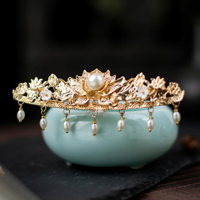 Kuldsed juuksenõelad Juukseklambrid Naistele Luksuslik keisrinna peakate Hiina Hanfu Juukseaksessuaarid Tüdrukutele Antiikne Pulmajuukse Ehted