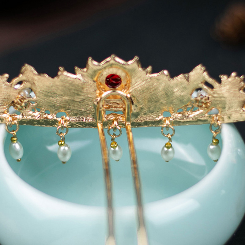 Kuldsed juuksenõelad Juukseklambrid Naistele Luksuslik keisrinna peakate Hiina Hanfu Juukseaksessuaarid Tüdrukutele Antiikne Pulmajuukse Ehted