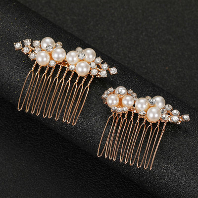 2tk Pearl Hair Commb Rhinestone pulmajuuksenõel naistele uus mood Tüdrukute peo küljenõel Haldja pruudi pulmajuukse ehted