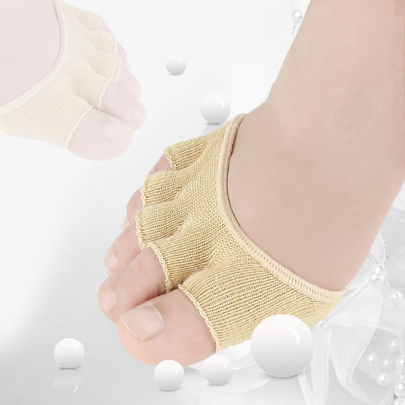 1 pár lábujjfedős zokni, légáteresztő izzadság-elnyelő lábfej elülső párna, nem lábujjbélés huzat magassarkúhoz, lapos szandálhoz