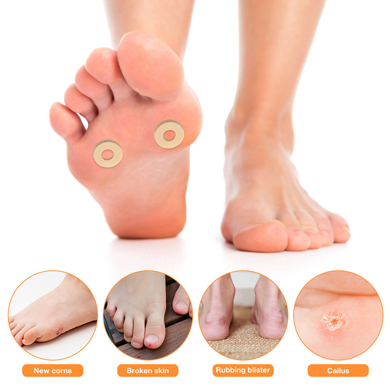 45 τμχ Αυτοκόλλητα μαξιλάρια κάλλου Σφουγγάρι μαξιλάρι κάλλου Στρογγυλά αδιάβροχα μαξιλάρια κάλλου Κοίλα μαξιλάρια κάλλου Μαξιλάρια καλαμποκιού για&