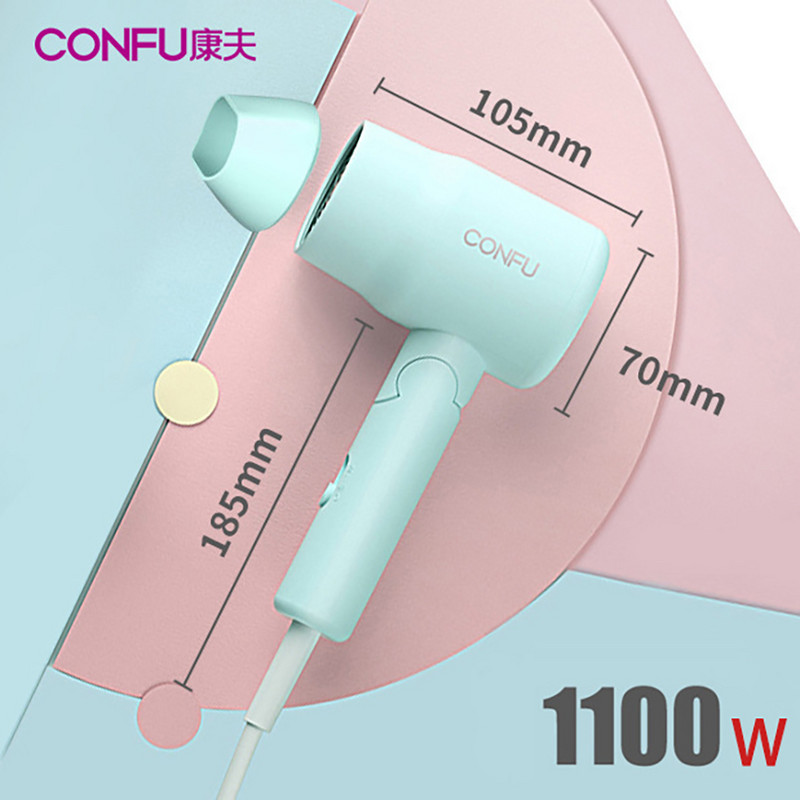 CONFU professionaalne anioonföön 800W/1100W väikese võimsusega kaasaskantav juuksehoolduskuivati Kiiresti kuivavad kokkupandavad reisipuhurföönid