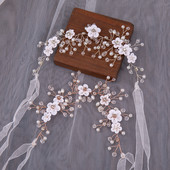 Vestuvinė plaukų juosta Tiaras Pasakų mergaičių perlų galvos juosta mada gėlių karoliukai galvos apdangalai moterims nuotakos plaukų papuošalai papuošalai