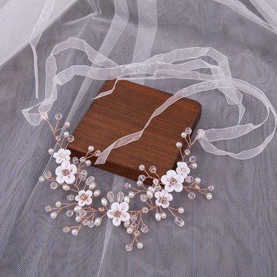 Vestuvinė plaukų juosta Tiaras Pasakų mergaičių perlų galvos juosta mada gėlių karoliukai galvos apdangalai moterims nuotakos plaukų papuošalai papuošalai