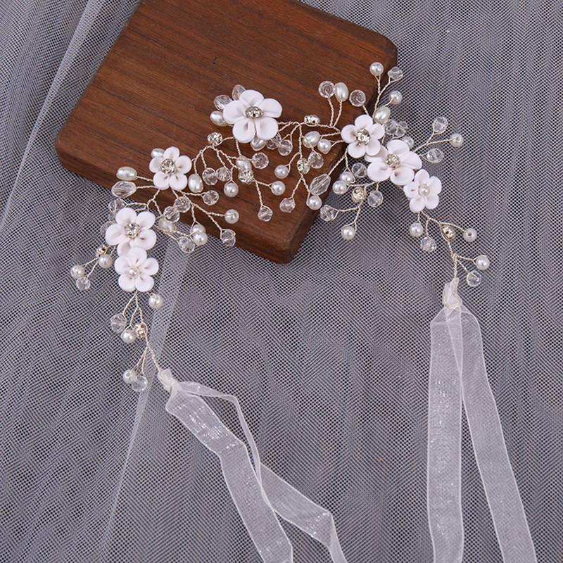 Vestuvinė plaukų juosta Tiaras Pasakų mergaičių perlų galvos juosta mada gėlių karoliukai galvos apdangalai moterims nuotakos plaukų papuošalai papuošalai