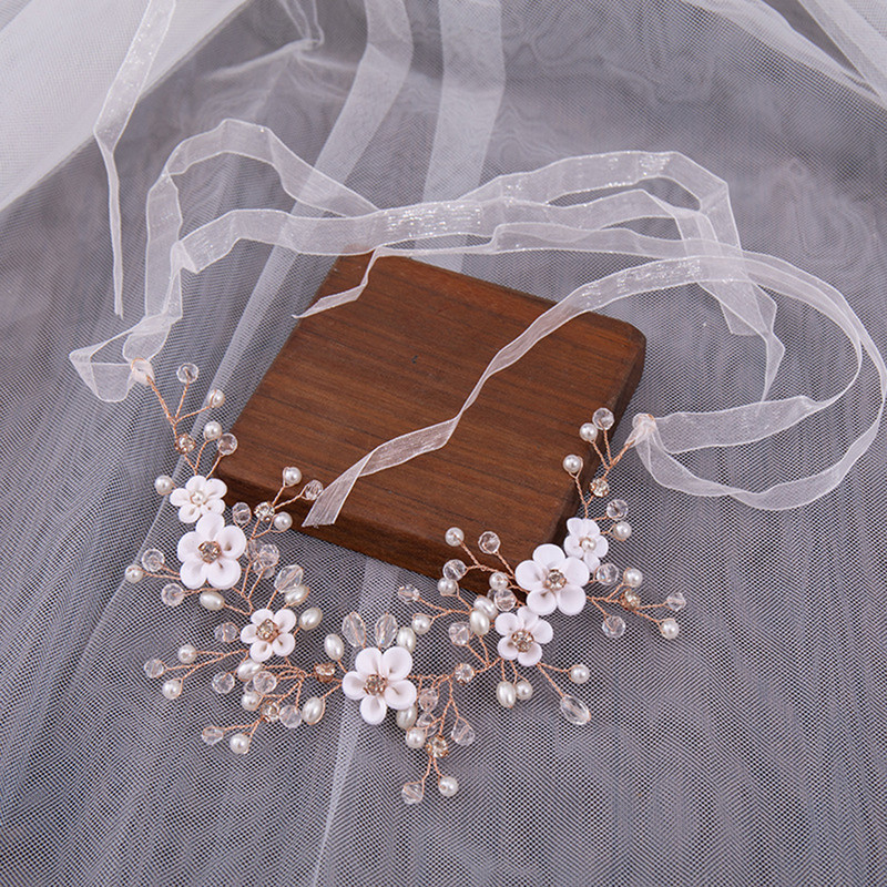 Vestuvinė plaukų juosta Tiaras Pasakų mergaičių perlų galvos juosta mada gėlių karoliukai galvos apdangalai moterims nuotakos plaukų papuošalai papuošalai
