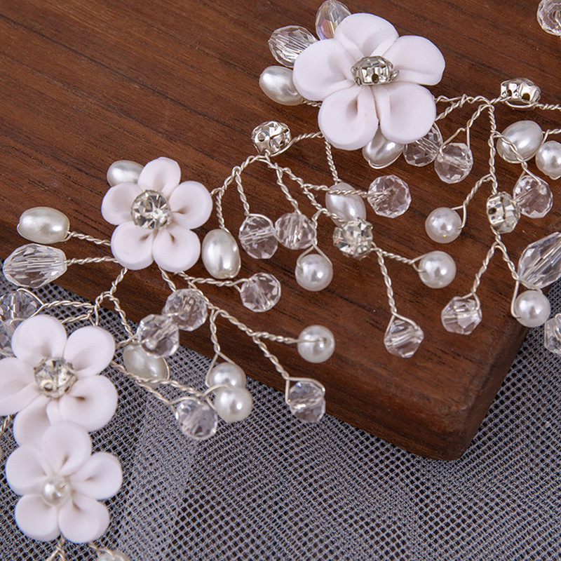 Vestuvinė plaukų juosta Tiaras Pasakų mergaičių perlų galvos juosta mada gėlių karoliukai galvos apdangalai moterims nuotakos plaukų papuošalai papuošalai