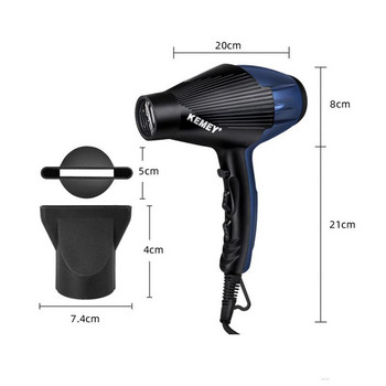 Професионален сешоар AIKIN KEMEY 3800 W, 6-степенна настройка, топъл/студен вятър, бързо изсъхване, бръснарница, събиращ въздух сешоар за коса