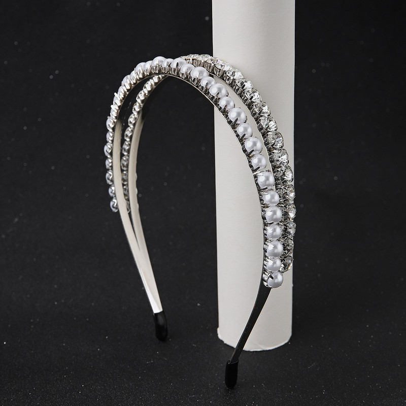 Trake za kosu Vjenčani dodaci za kosu za žene Romantični kristali Dvostruki slojevi Trake za glavu Diadem Svadbena zabava Ukrasi za kosu Nakit