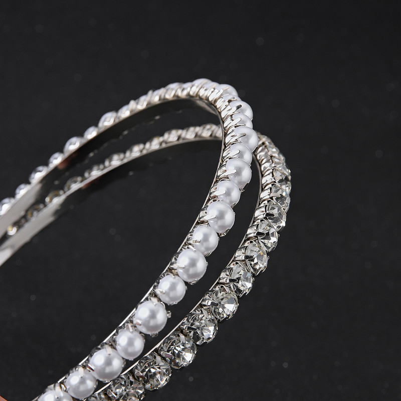 Trake za kosu Vjenčani dodaci za kosu za žene Romantični kristali Dvostruki slojevi Trake za glavu Diadem Svadbena zabava Ukrasi za kosu Nakit