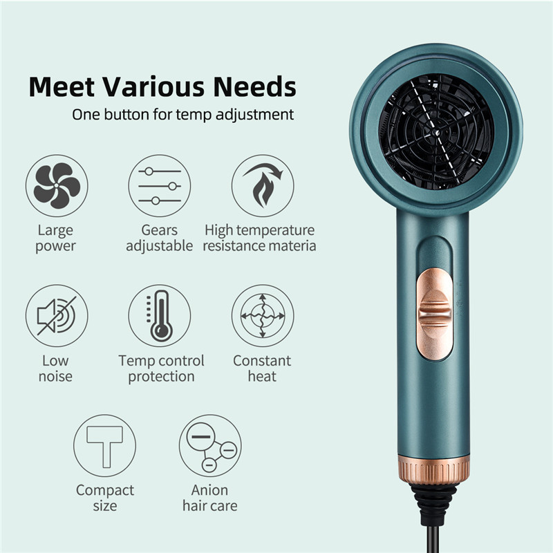 2000 W kék anion elektromos hajszárító alacsony zajszintű hajszárító gyors hajszárító professzionális szalon hajszárító hideg hideg szél 31