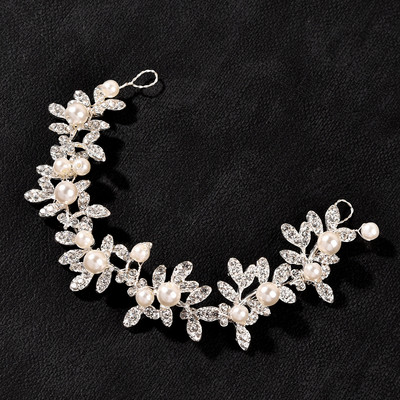 Vestuvinė Boho galvos juostelė moterims ir merginoms Rankų darbo perlų ir lapų nuotakos galvos apdangalas plaukams vines klipų priedai BN