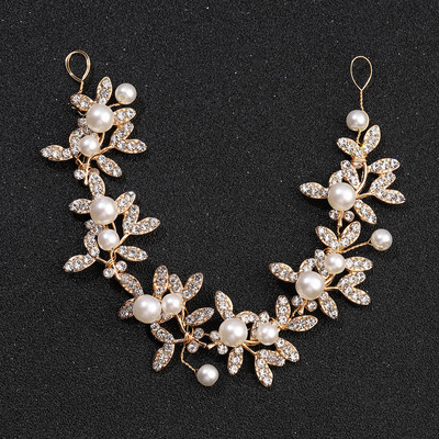 Vestuvinė Boho galvos juostelė moterims ir merginoms Rankų darbo perlų ir lapų nuotakos galvos apdangalas plaukams vines klipų priedai BN