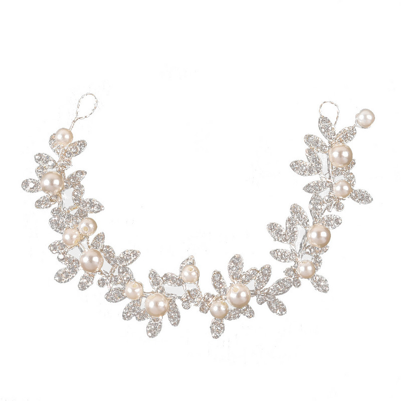 Vestuvinė Boho galvos juostelė moterims ir merginoms Rankų darbo perlų ir lapų nuotakos galvos apdangalas plaukams vines klipų priedai BN