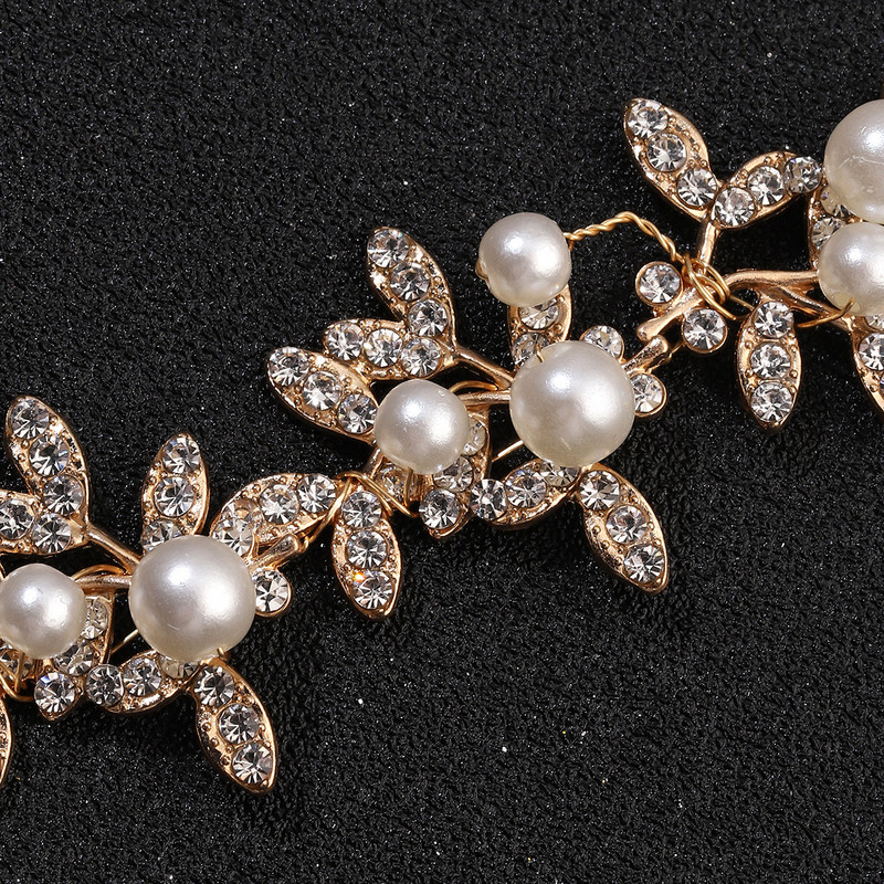 Vestuvinė Boho galvos juostelė moterims ir merginoms Rankų darbo perlų ir lapų nuotakos galvos apdangalas plaukams vines klipų priedai BN