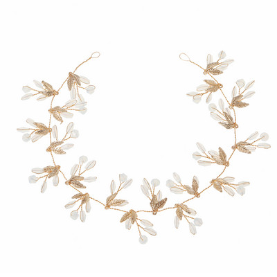 Bead Juuksepael Tiaras Pulmajuuste aksessuaarid Lehed Kuldne kett Peapael Juukserõngas Võlu Daamipeo Kroon Pruudi Juukseehted