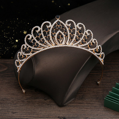 Vestuvių karūna Plaukų papuošalai Vestuvių plaukų aksesuarai Moteriški Baroko karūna Kalnų krištolas Krištoliniai Tiarai Nuotakos Karalienės Vakarėlio karūnos Dovana