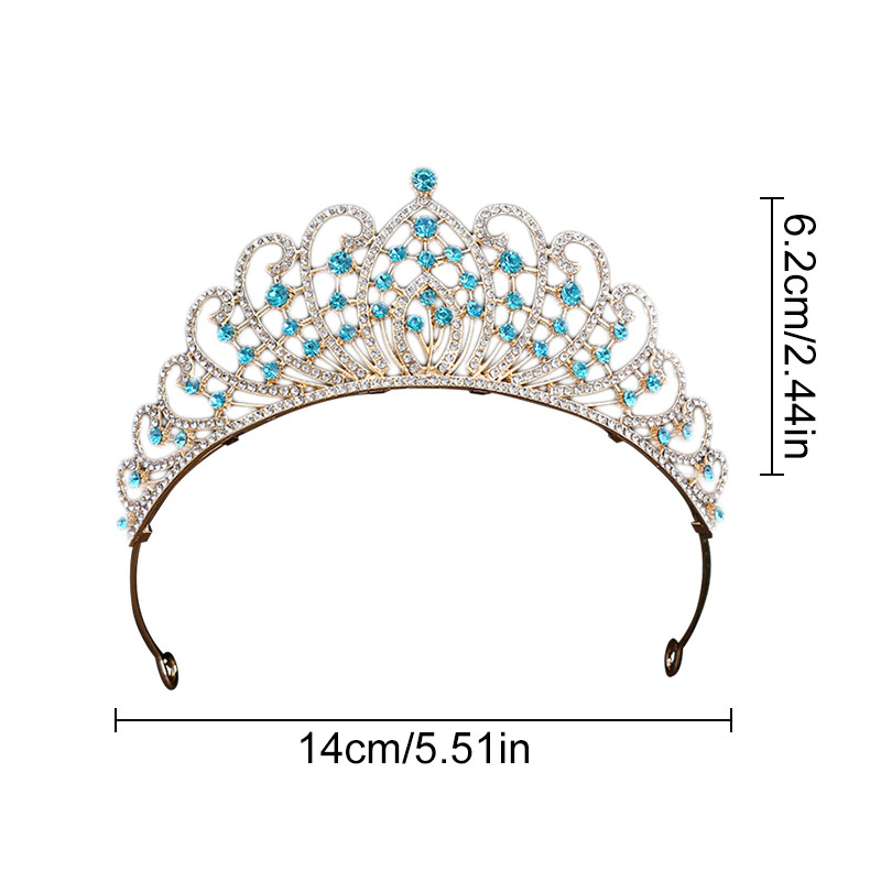 Vestuvių karūna Plaukų papuošalai Vestuvių plaukų aksesuarai Moteriški Baroko karūna Kalnų krištolas Krištoliniai Tiarai Nuotakos Karalienės Vakarėlio karūnos Dovana