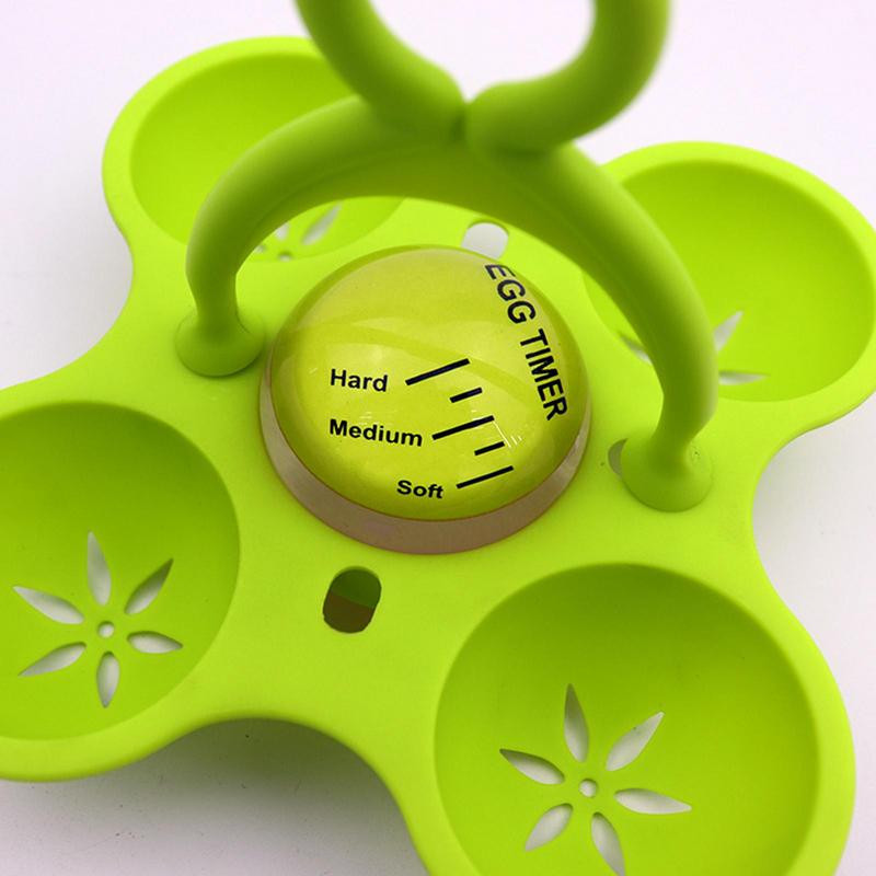 Kiaušinių brakonieriavimo stovas Kiaušinių brakonieriai Silikoninės formelės su termochrominiu laikmačiu Kiaušiniai Tvarkyklės Dėžutės Daugiafunkcis puodo virtuvės priedas