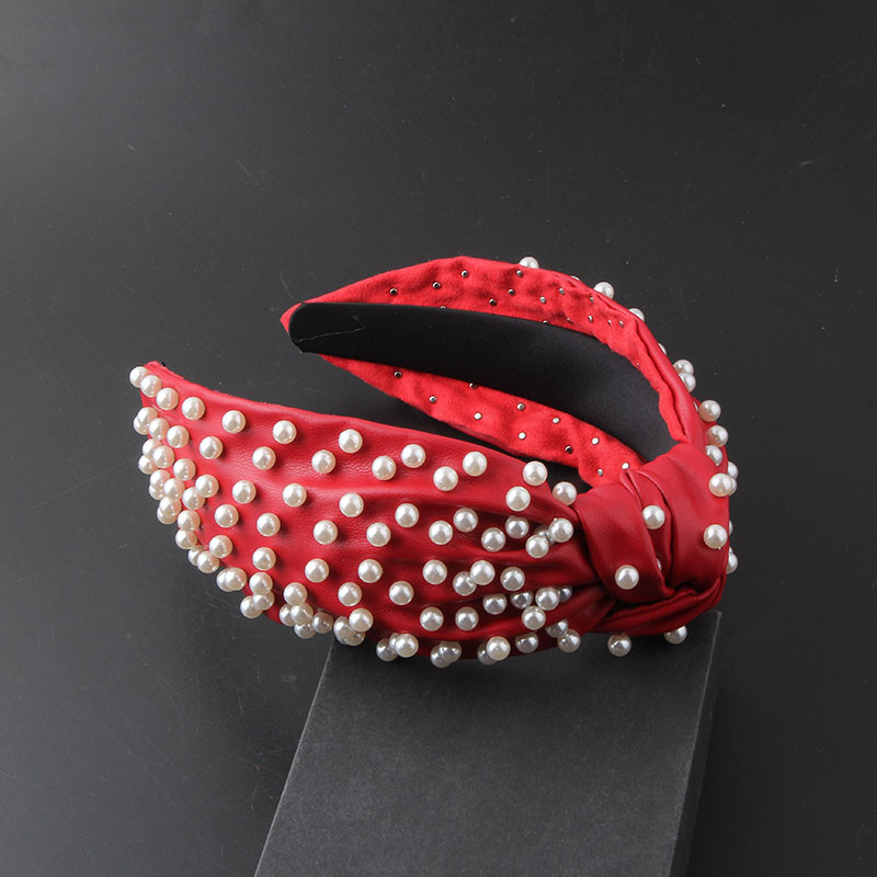 Κομμωτή Νέα Μόδα Φαρδύ γείσο Δερμάτινο Πέρλα Κρίκος Μαλλιά Γυναικεία Ιδιοσυγκρασία Μπάλα Casual Αξεσουάρ Μαλλιά Κεφαλή 906