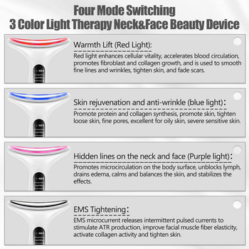 EMS Face Lifting Neck Tightening Vibrator Skin Care Red Light Therapy IPL Rejuvenation Beauty Αντιρυτιδική συσκευή μασάζ προσώπου