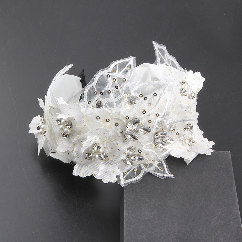 Valge Uus Luksus Riidest Juukse Aksessuaarid Pits Ilus Juukserõngas Haldjas Lill Lai Kristallkividest Tantsu Pruudi peapael 326