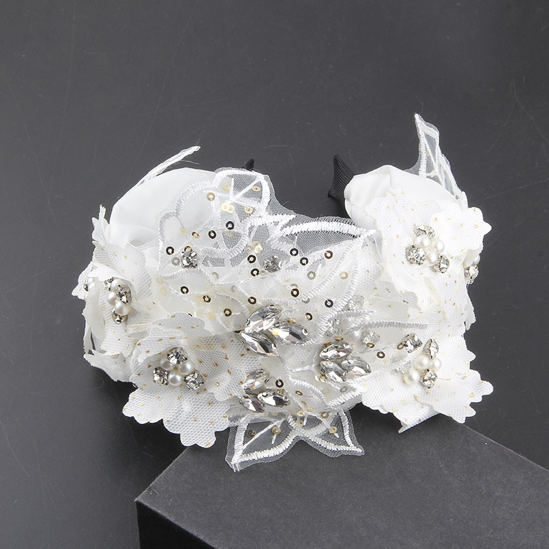 Valge Uus Luksus Riidest Juukse Aksessuaarid Pits Ilus Juukserõngas Haldjas Lill Lai Kristallkividest Tantsu Pruudi peapael 326