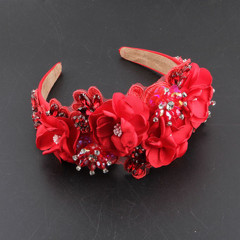 Baroque Luxury Shiny Rhinestone Crystal Pearl Headband Πολύχρωμα αξεσουάρ μαλλιών για γυναικείο trendy party Wedding400
