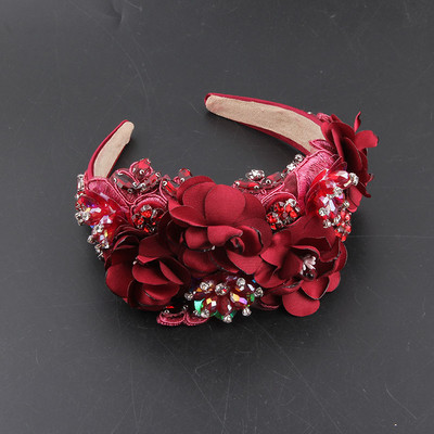 Baroque Luxury Shiny Rhinestone Crystal Pearl Headband Πολύχρωμα αξεσουάρ μαλλιών για γυναικείο trendy party Wedding400