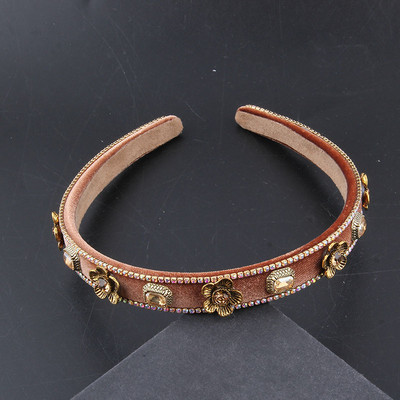 Luksuslik barokksulamist kivist lehed peapaelad moepidu kivikivist juuksepael Juuksepael Tüdrukute peakatted 209