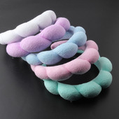 Naujas rožinis mėlynas galvos apdangalas Velvet Twist Sponge Girls Plaukų juosta Vestuviniai galvos apdangalai Moteriški nuotakų plaukų priedai Paprasti 236